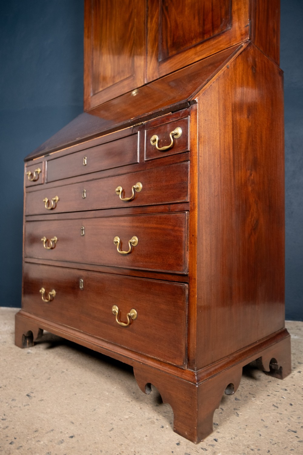 George III Mahogany Bookcase Bureau View VII