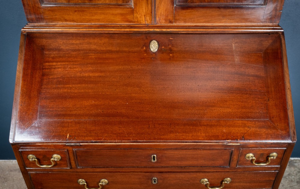 George III Mahogany Bookcase Bureau View VIII