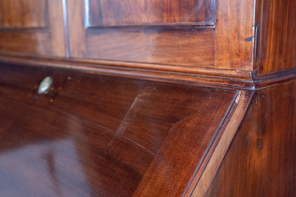 George III Mahogany Bookcase Bureau View XX