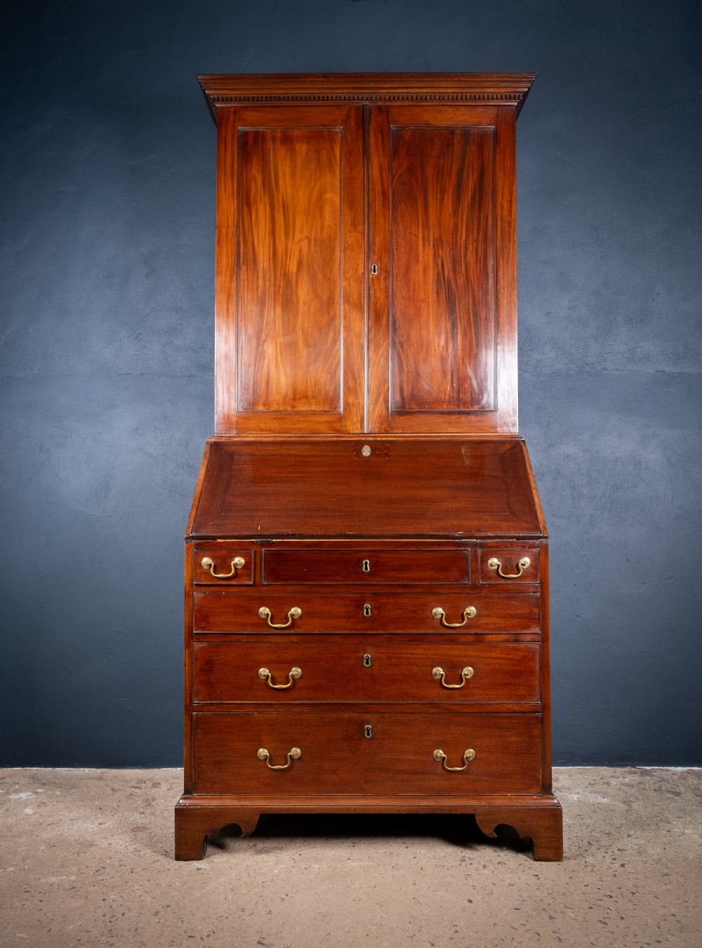 George III Mahogany Bookcase Bureau View XXV