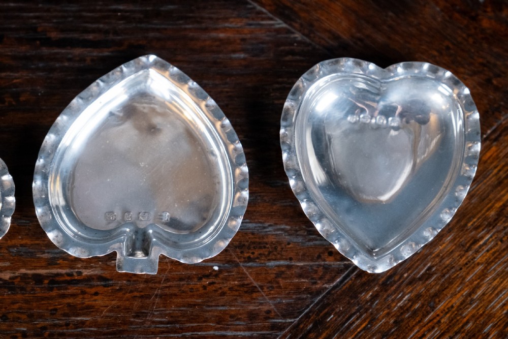 Four Silver Playing Card Suit Dishes by A & J Zimmerman, 1898. View III