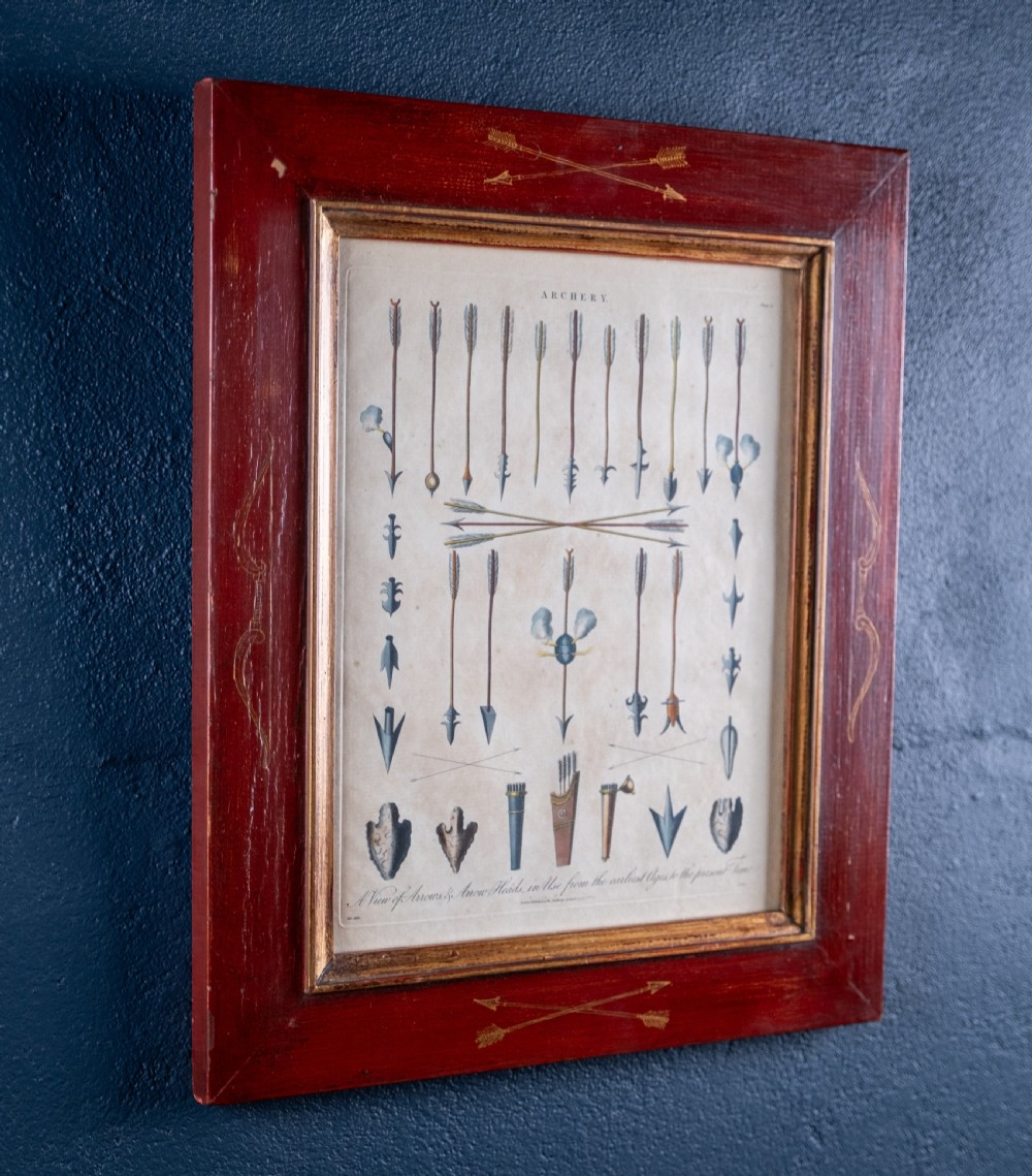 Antique Print Archery 'A View of Arrows & Arrow Heads...' Published by J. Wilkes, 1797