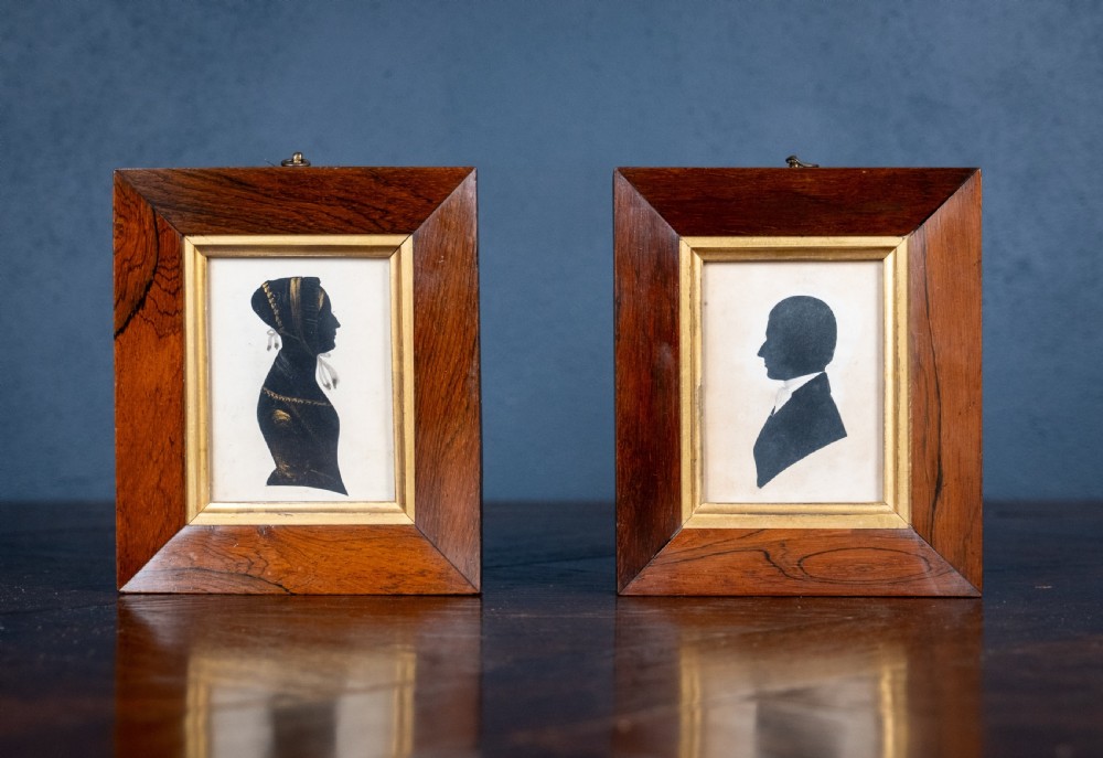 Pair of 19th Century Silhouettes, 'Barbara' & 'William'.