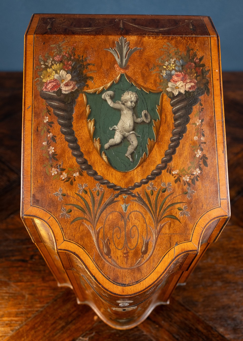 George III Sheraton Period Painted Knife Box, c.1790 View III