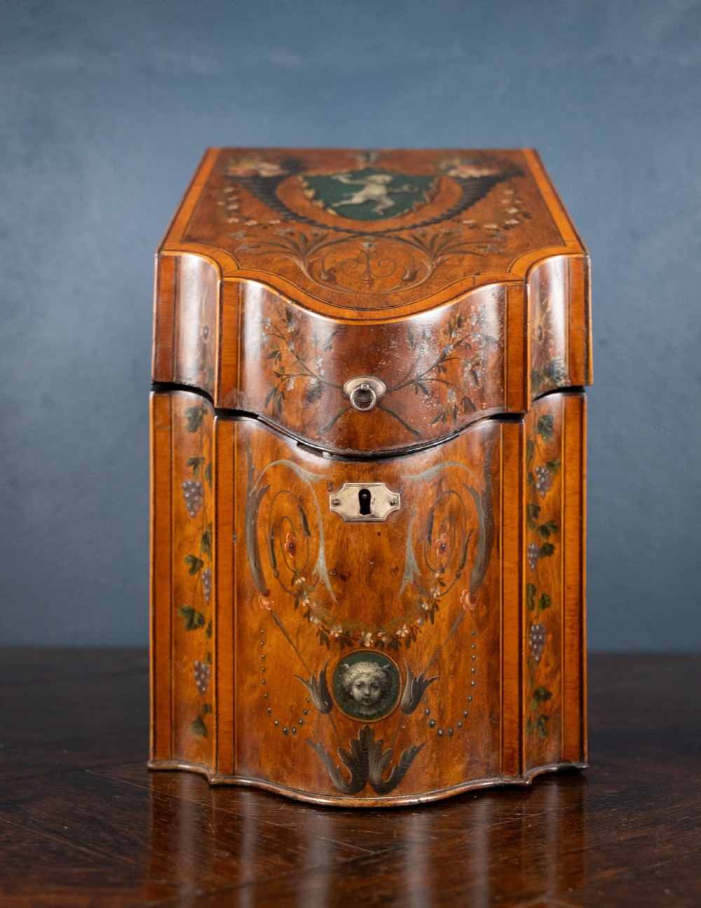 George III Sheraton Period Painted Knife Box, c.1790 View VIII