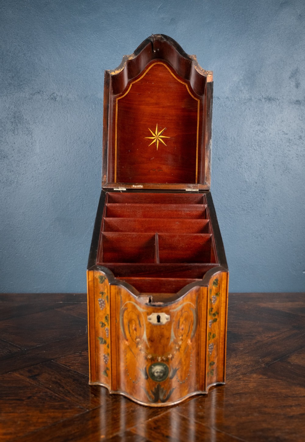 George III Sheraton Period Painted Knife Box, c.1790 View XII