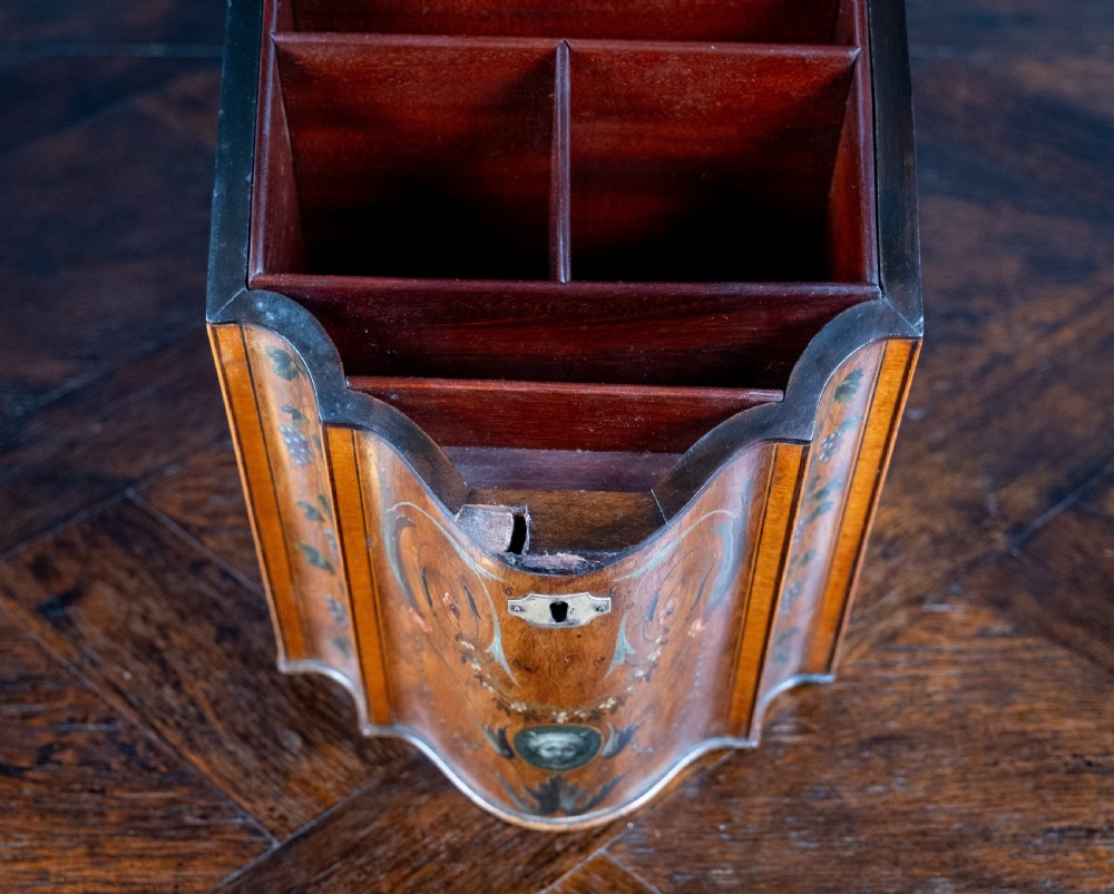 George III Sheraton Period Painted Knife Box, c.1790 View XVII