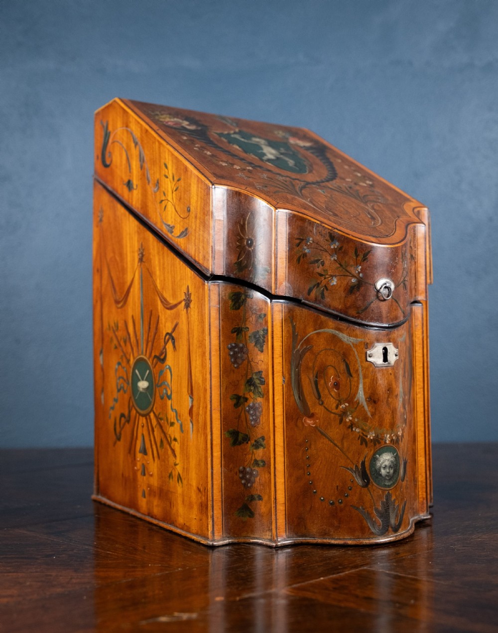 George III Sheraton Period Painted Knife Box, c.1790 View XVIII