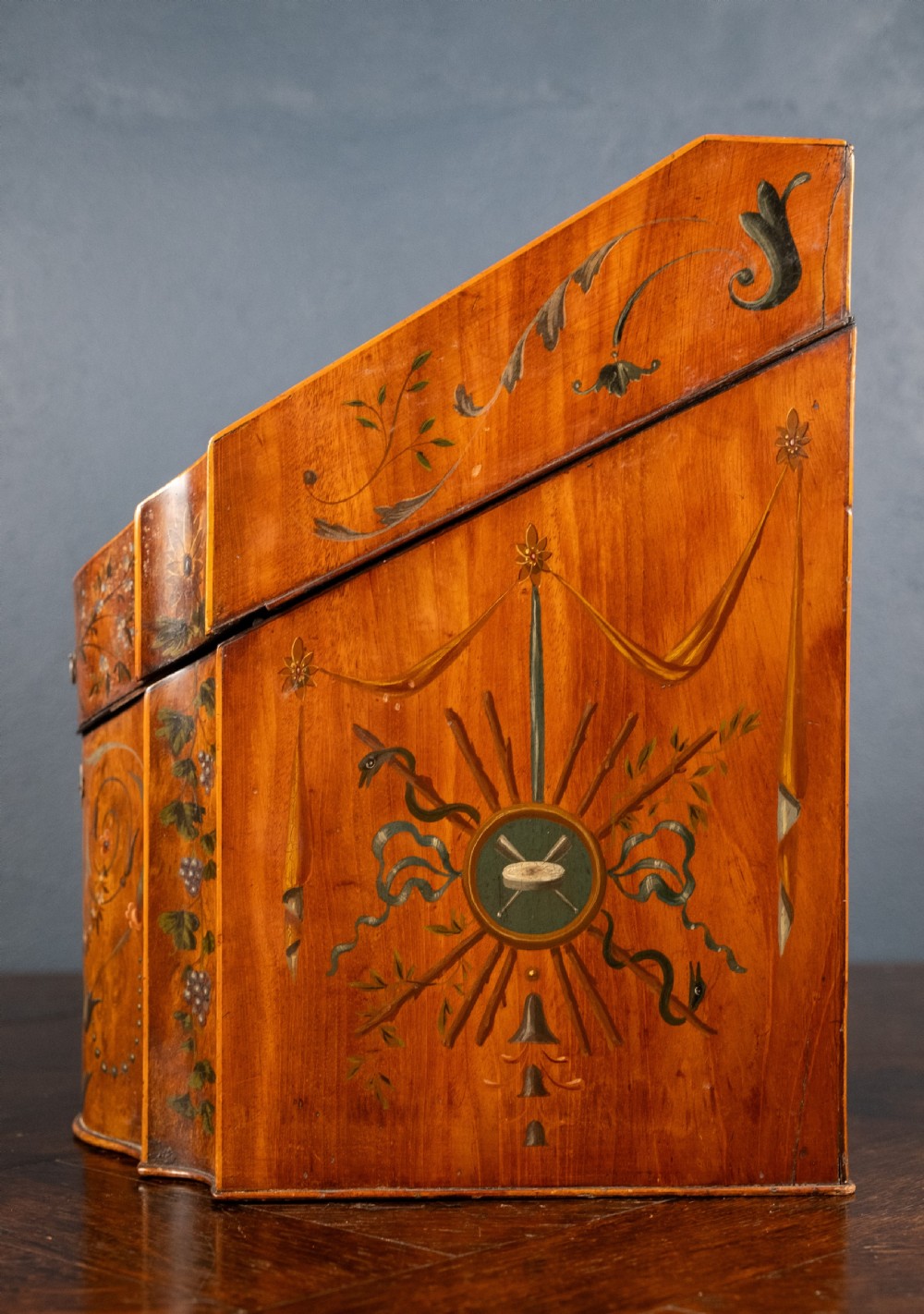George III Sheraton Period Painted Knife Box, c.1790 View XX
