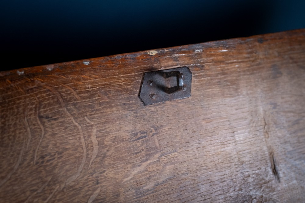 18th Century Oak Coffer With Carved Rosettes View X