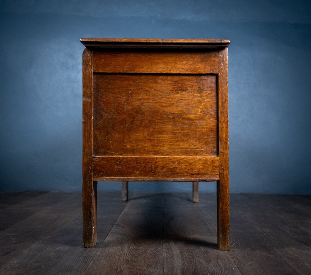 18th Century Oak Coffer With Carved Rosettes View XI
