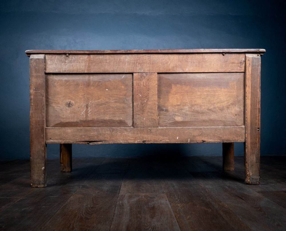 18th Century Oak Coffer With Carved Rosettes View XII