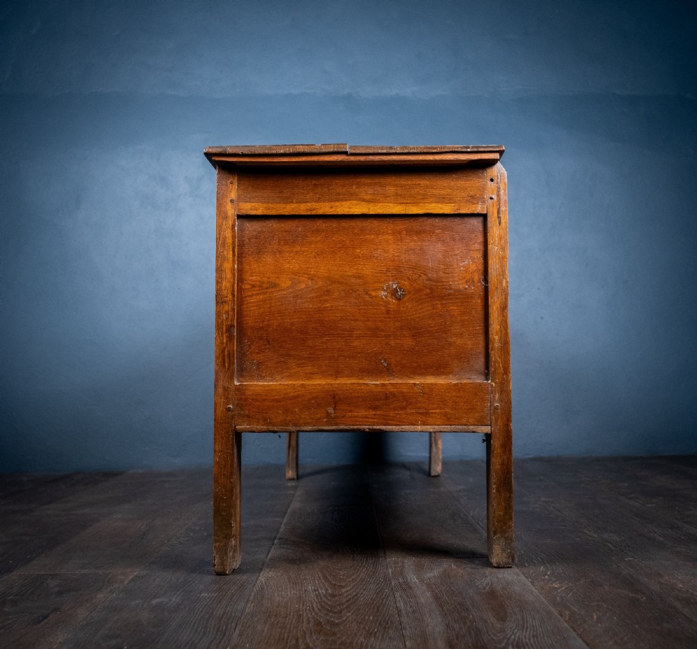 18th Century Oak Coffer With Carved Rosettes View XIII