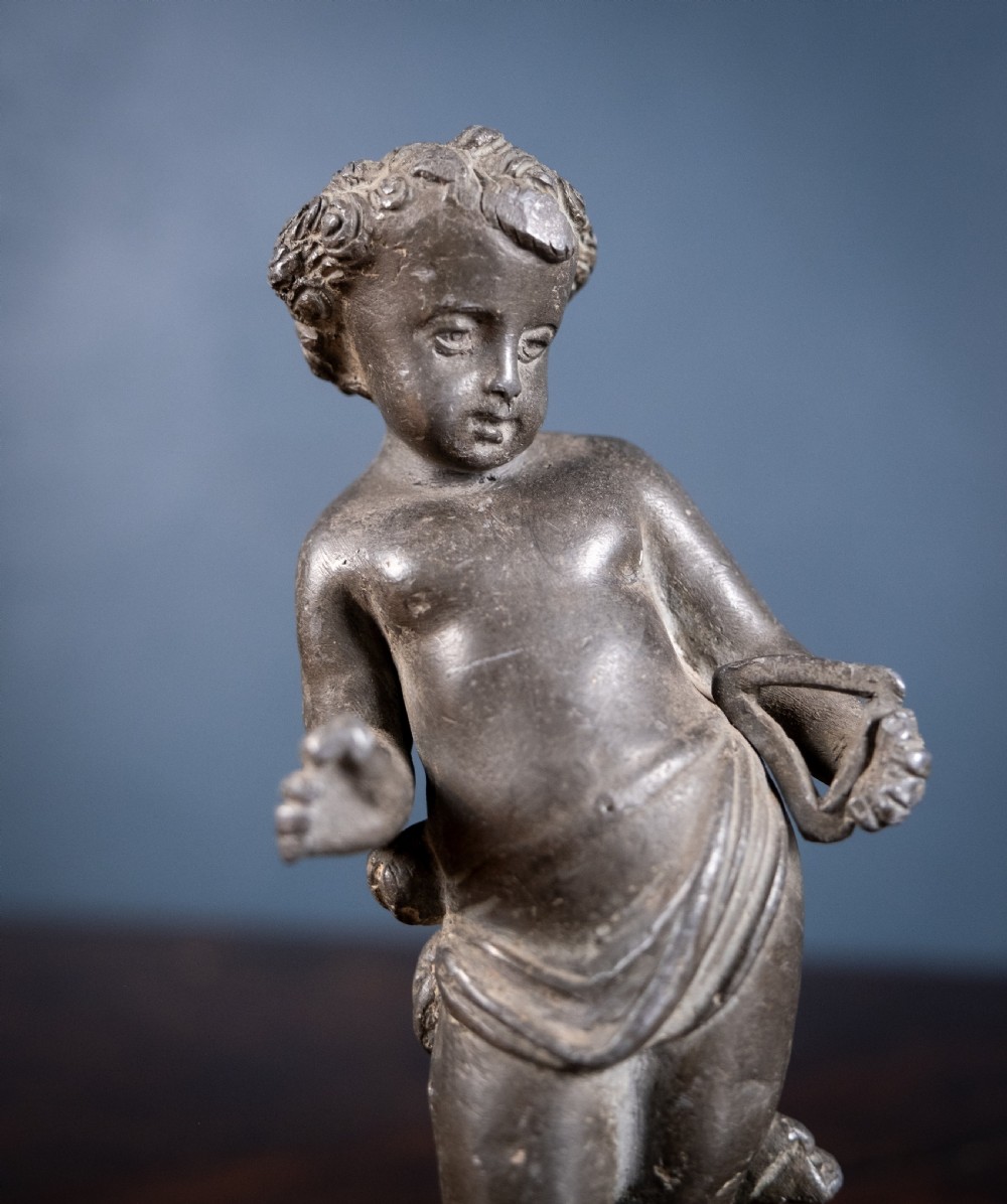 18th Century Lead Putto Figure View III