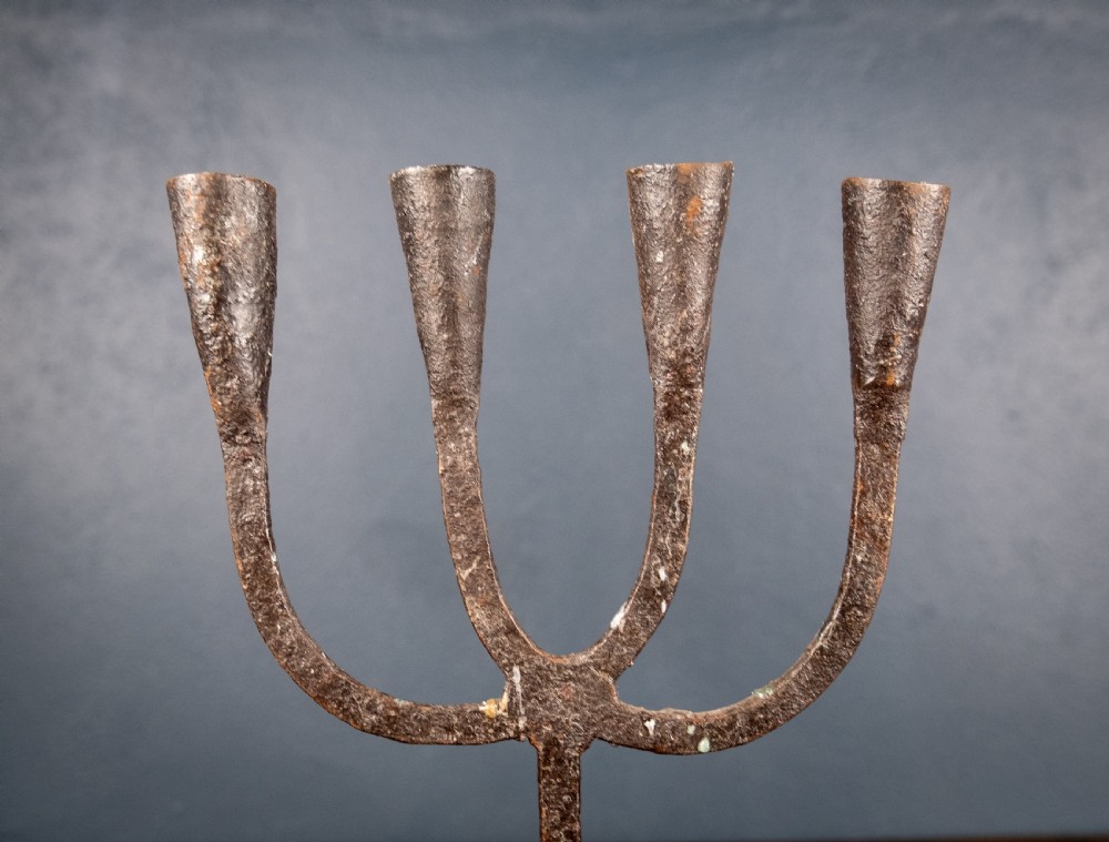 Pair Of Scandinavian Wrought Iron Candle Holders, c.1800 View VI