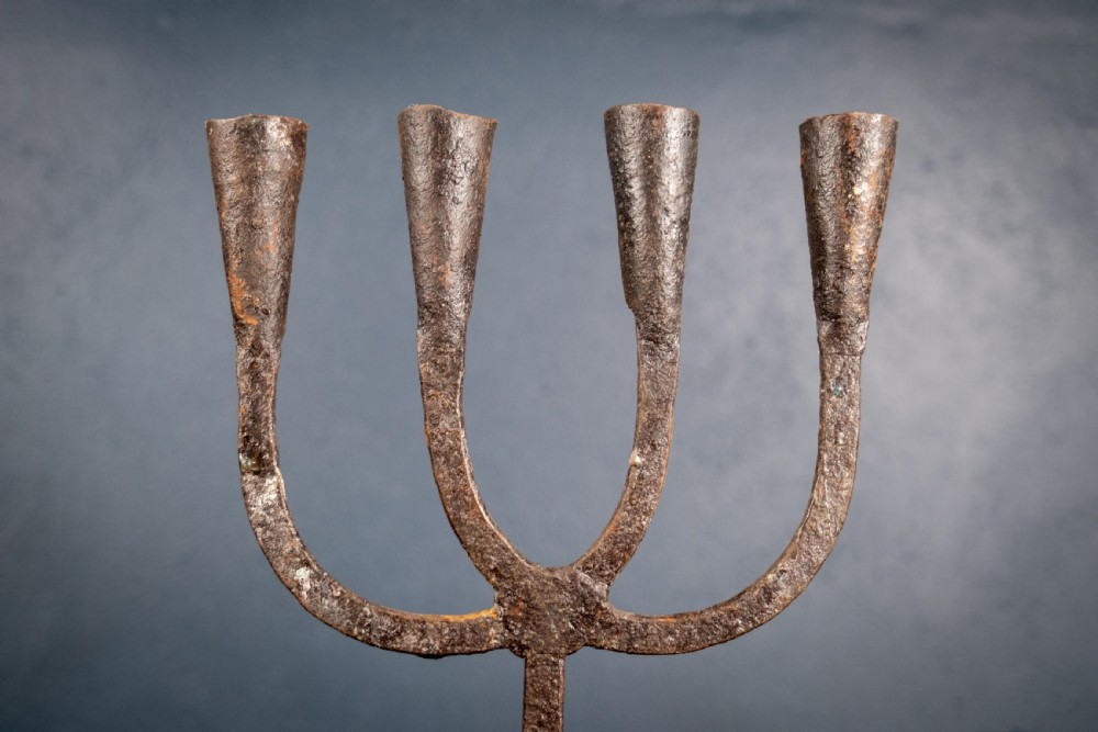 Pair Of Scandinavian Wrought Iron Candle Holders, c.1800 View VII