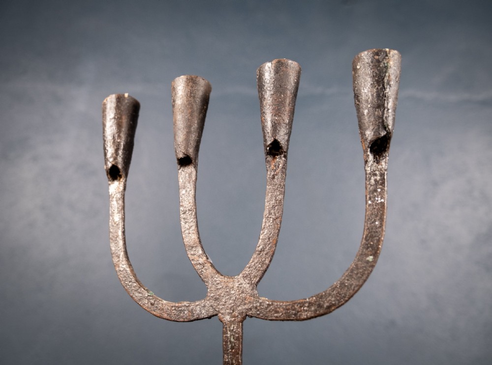 Pair Of Scandinavian Wrought Iron Candle Holders, c.1800 View VIII
