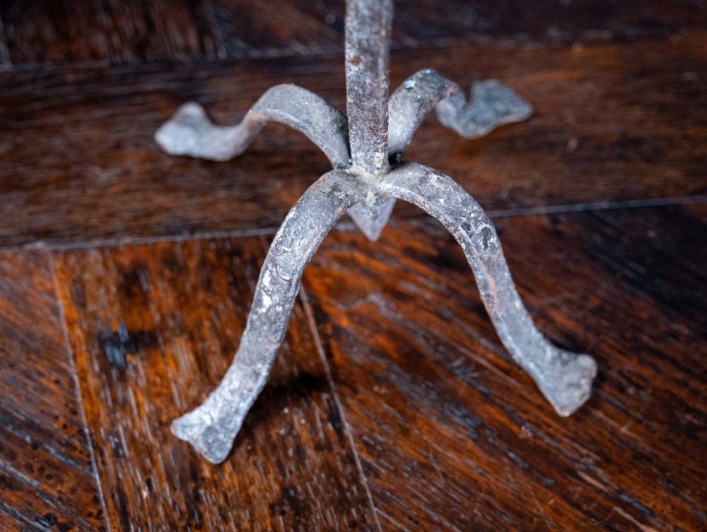 Pair Of Scandinavian Wrought Iron Candle Holders, c.1800 View XII