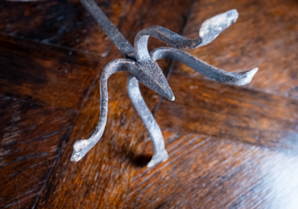 Pair Of Scandinavian Wrought Iron Candle Holders, c.1800 View XIII