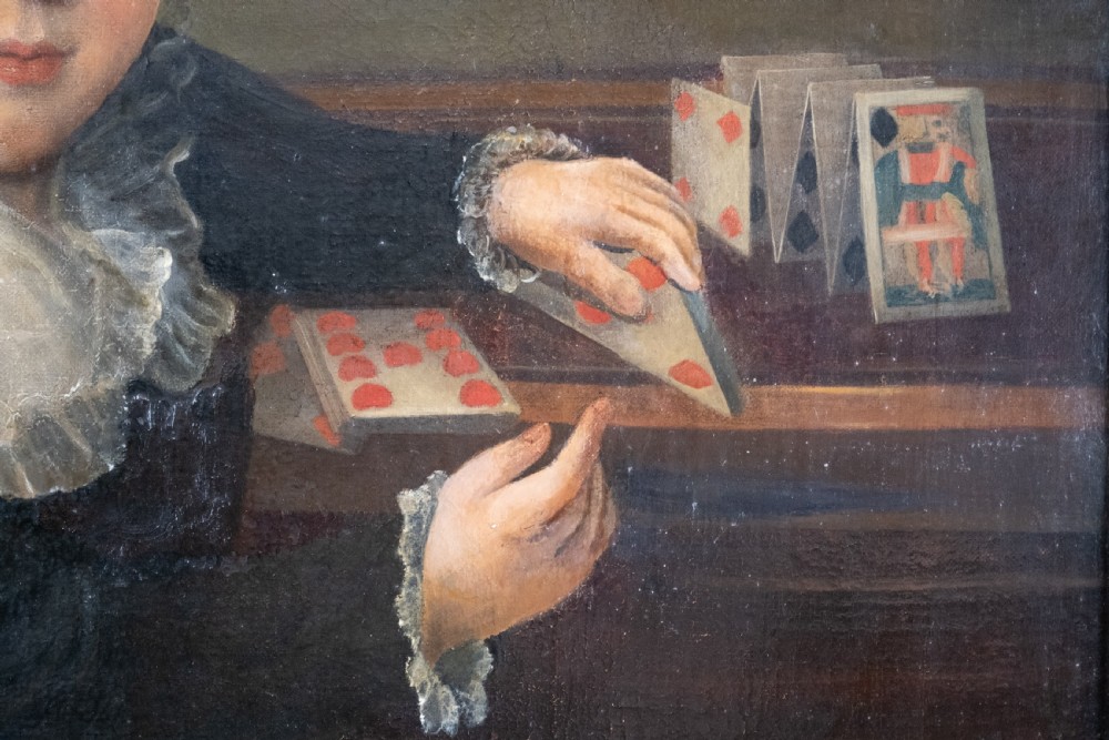 19th Century Portrait 'Boy Building House Of Cards' (English School) View IV