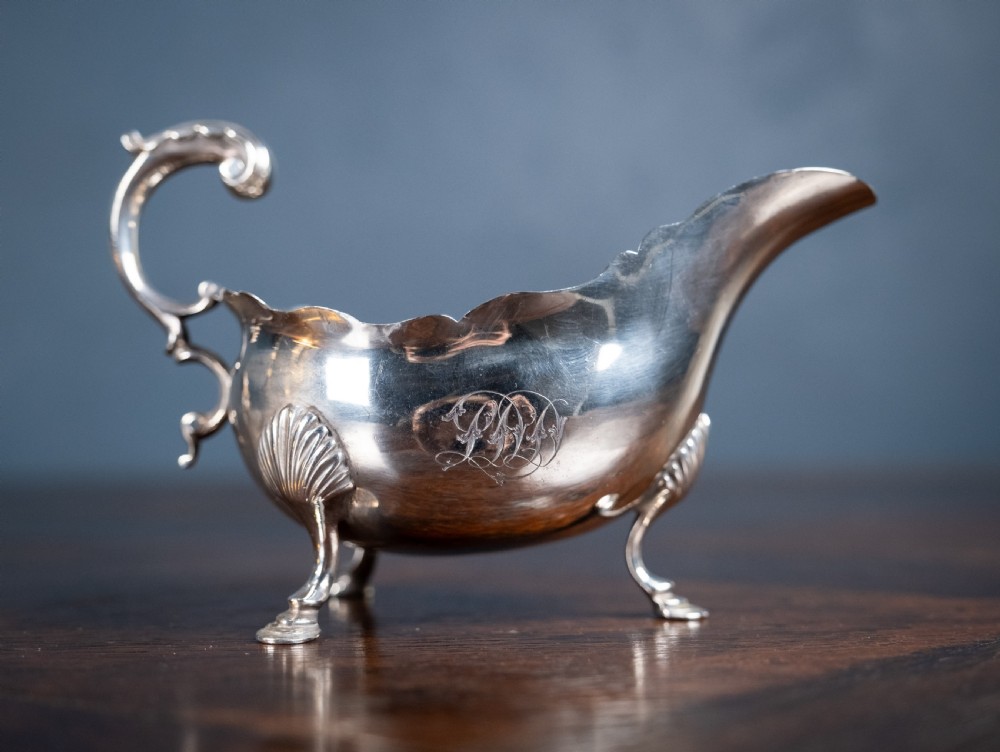 Pair Of Large Silver Sauce Boats by Abraham Portal, London, 1768. View VII