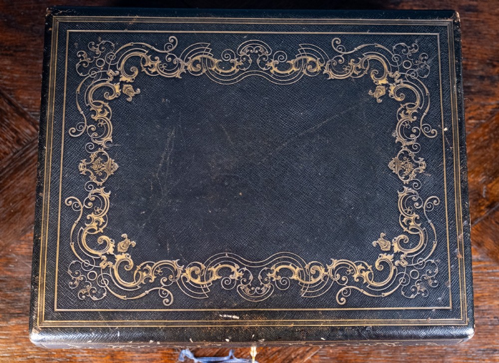 Fine Gilt Tooled Leather & Ormolu Writing Box by Fitzmaurice West, London. View XXIII