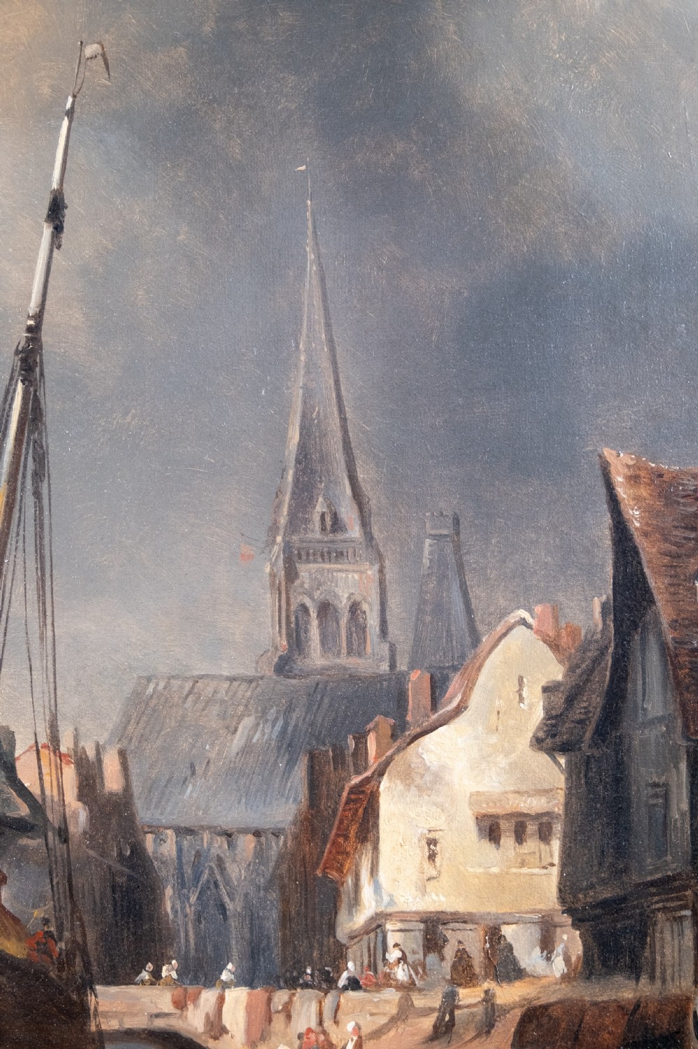 Circle of Ludwig Hermann (German, 1812-1881) - A City Harbour. Oil On Canvas. View III