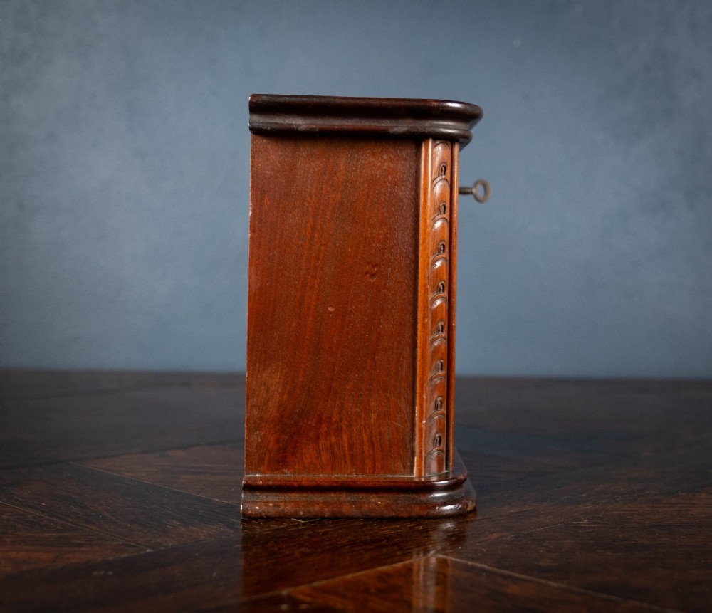 Fine Victorian Carved Walnut Glazed Letter Box View IX
