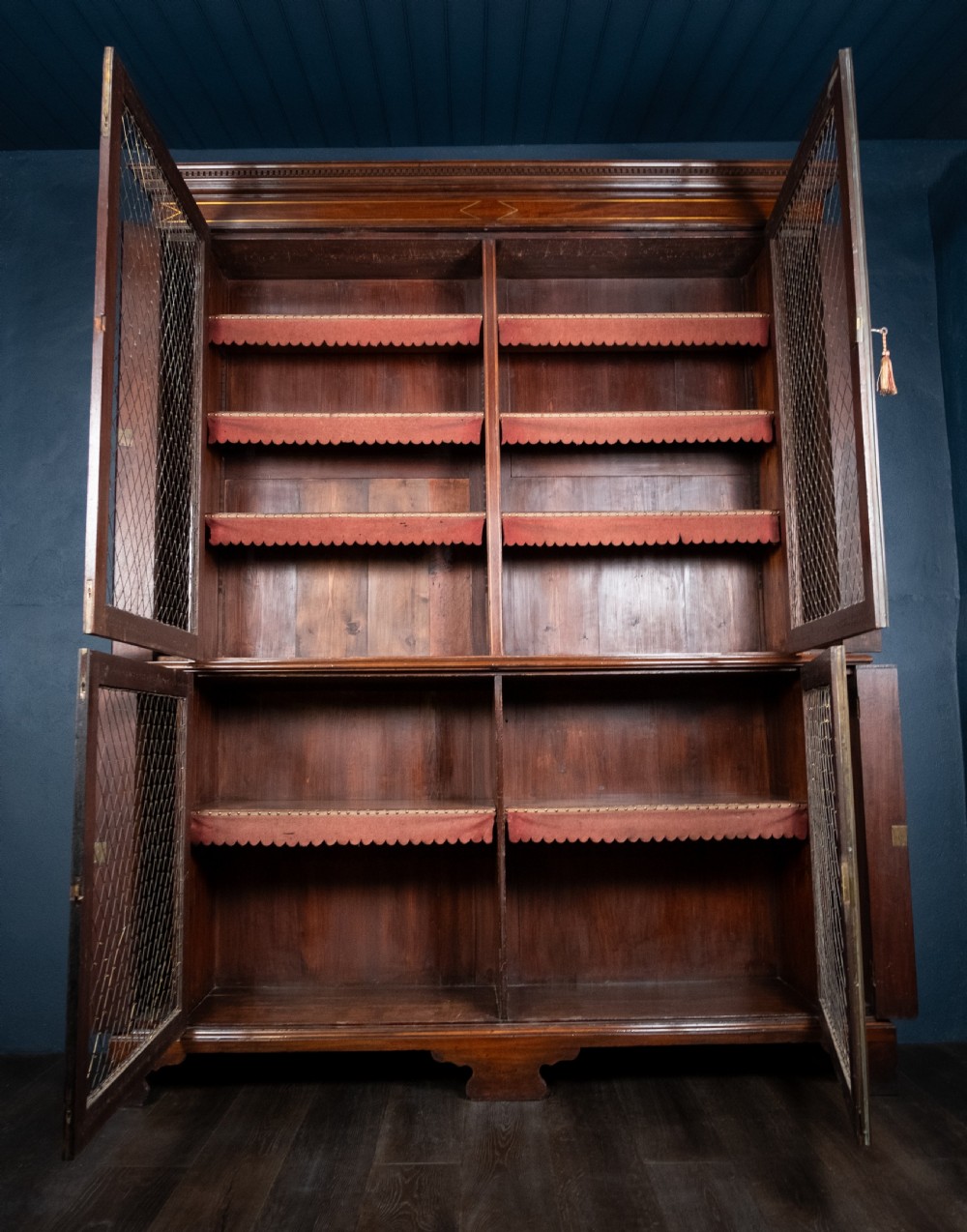 Large Regency Brass Inlaid Mahogany Bookcase View VIII
