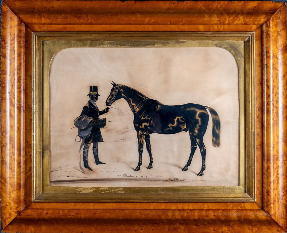 Henry Albert Frith (1819-1871) -Large Silhouette of Gentleman and Horse
