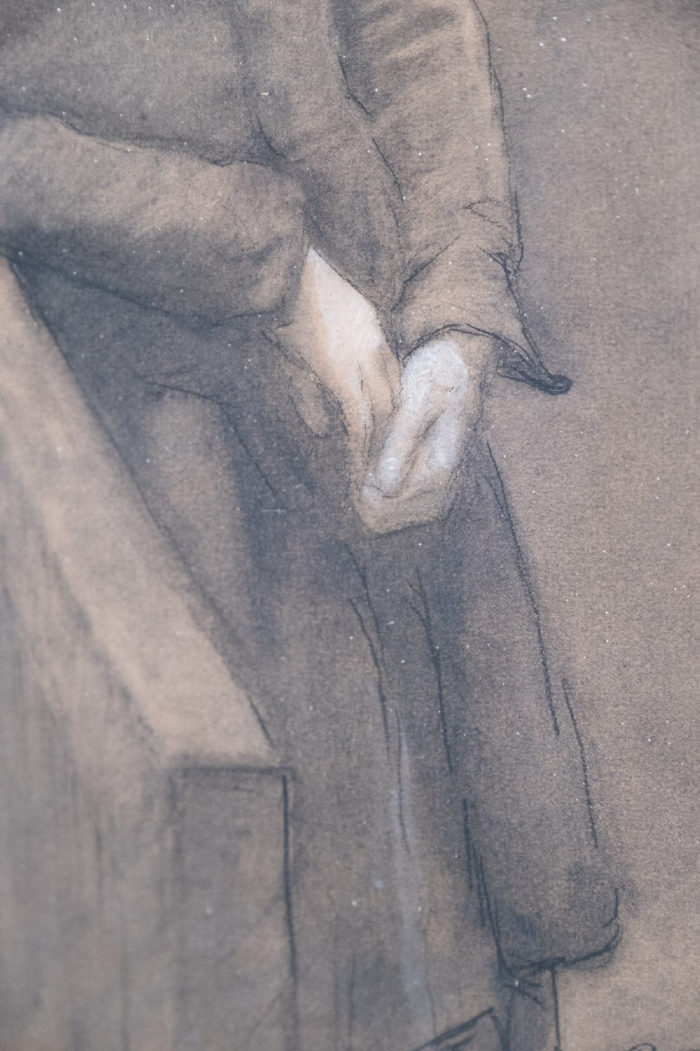 Three-Quarter Length Portrait, Signed 'L. Bonnefoy'. Dated 1849. Pastel. View V