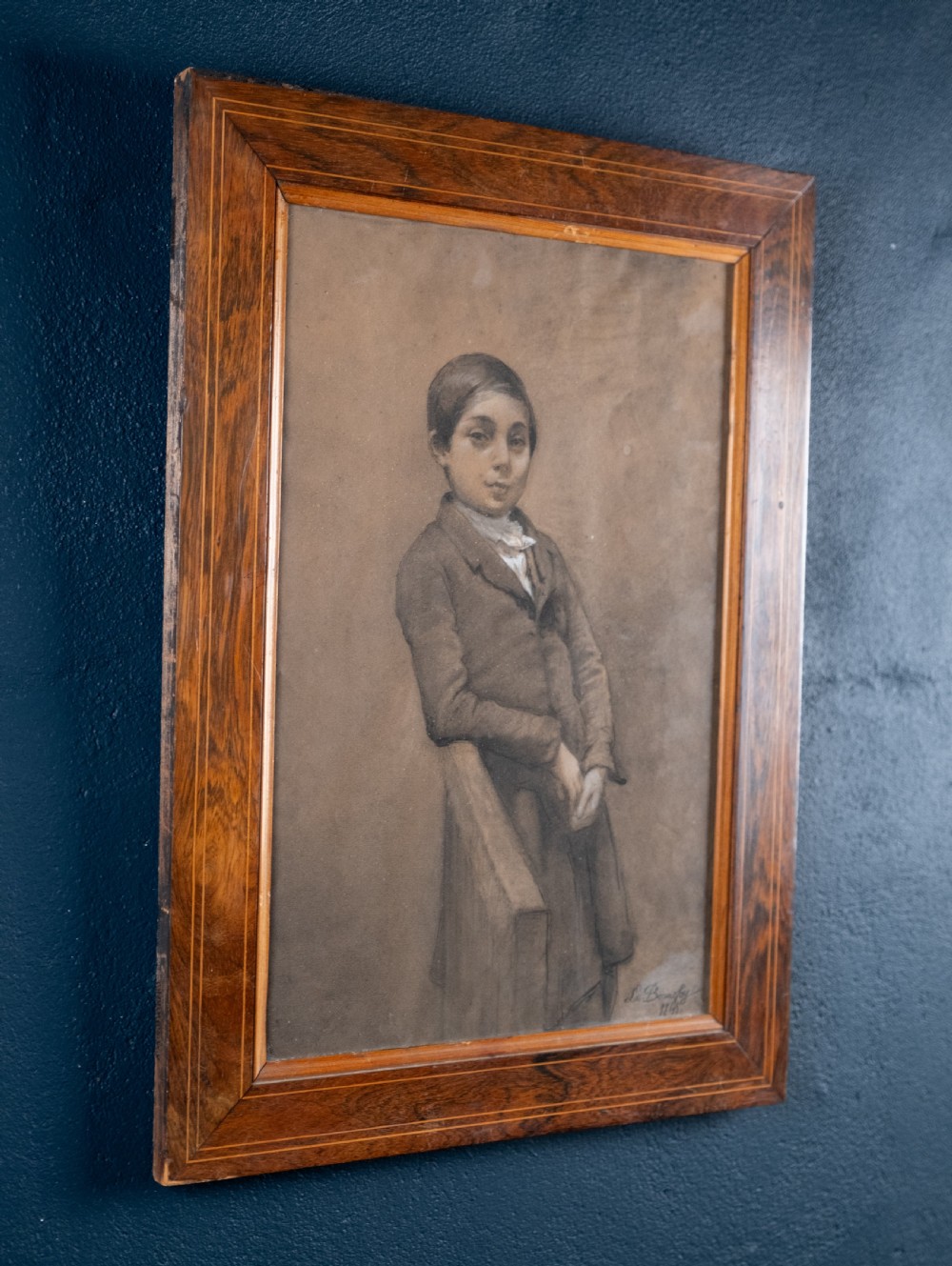 Three-Quarter Length Portrait, Signed 'L. Bonnefoy'. Dated 1849. Pastel. View VIII