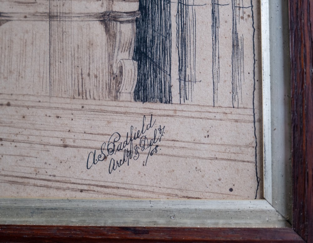 Large Architectural Pen & Ink Drawing Of A Cathedral, Dated 1908 View X