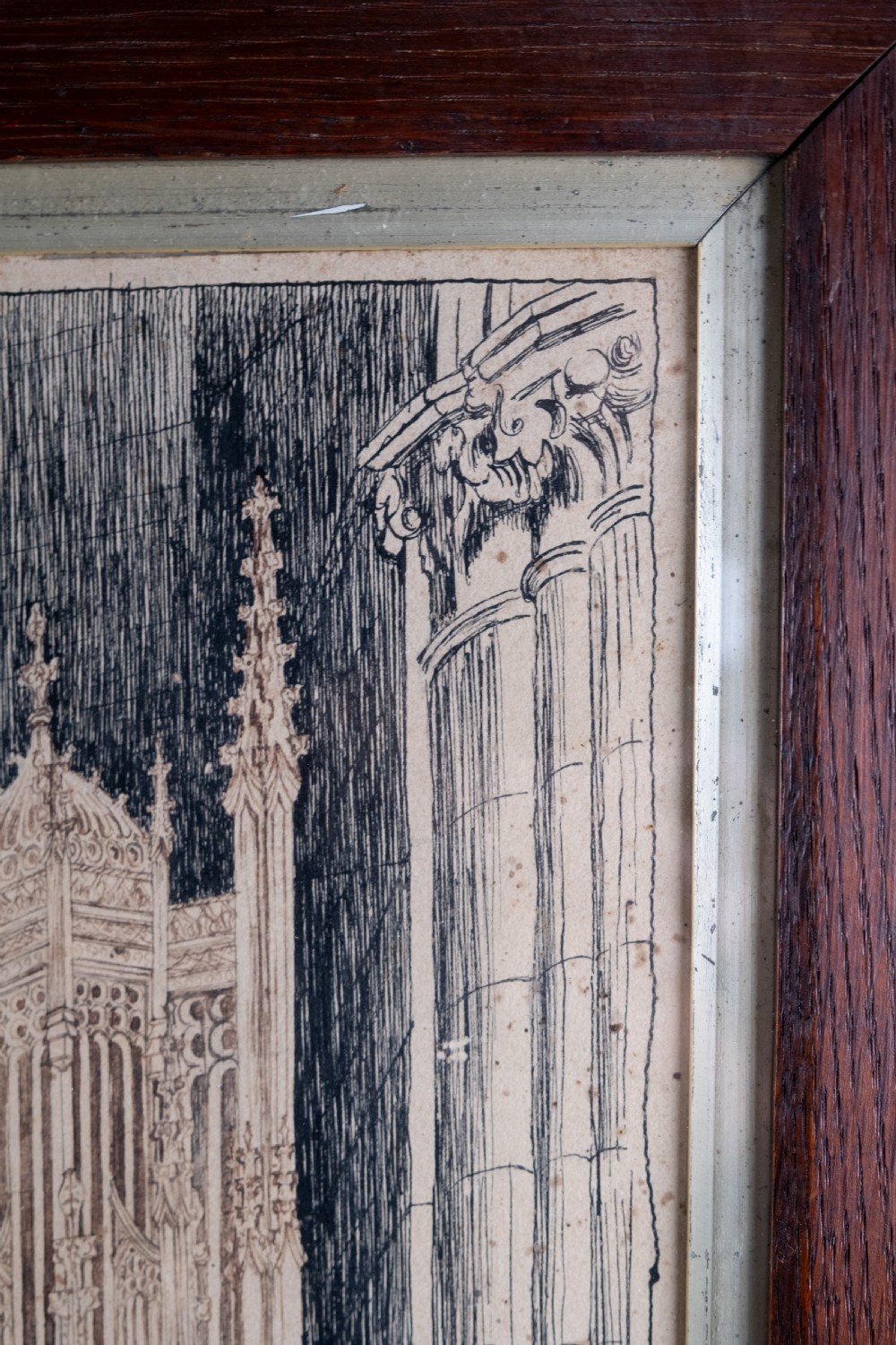 Large Architectural Pen & Ink Drawing Of A Cathedral, Dated 1908 View XI
