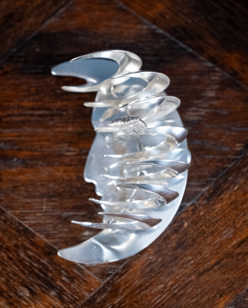 Owl & Moon Silver Plated Toast Rack by Pridham & Sons, Torquay, c.1920 View IV