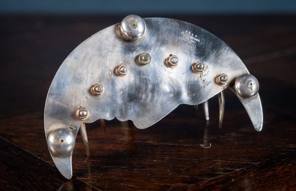 Owl & Moon Silver Plated Toast Rack by Pridham & Sons, Torquay, c.1920 View XII