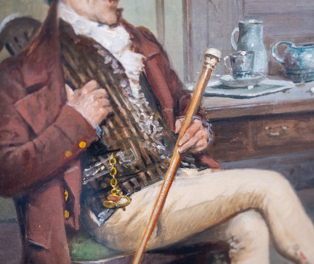 Arturo Orselli (Italian, 19th Century) - A Treat From The Master's Table. Oil On Canvas. View VI