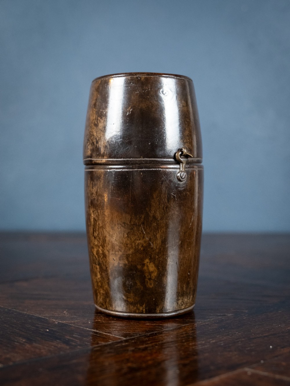 Georgian Irish Pewter & Treen Campaign Shaving Box