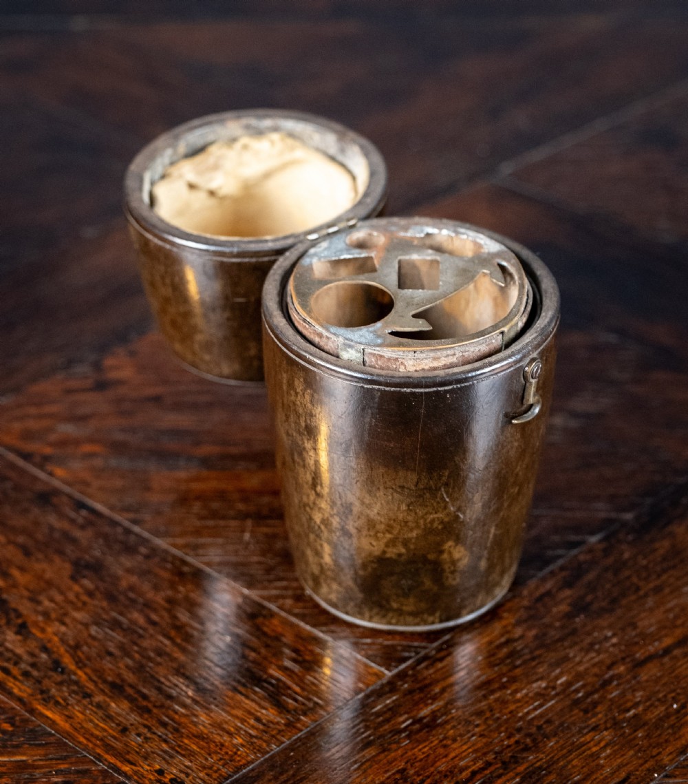 Georgian Irish Pewter & Treen Campaign Shaving Box View II
