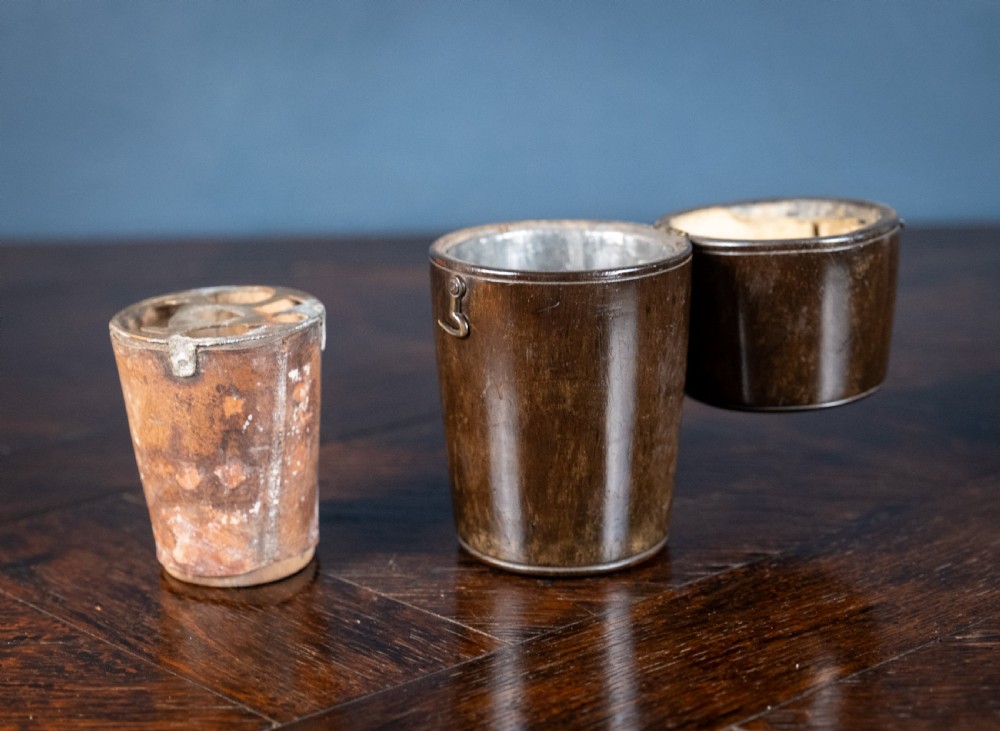 Georgian Irish Pewter & Treen Campaign Shaving Box View IV
