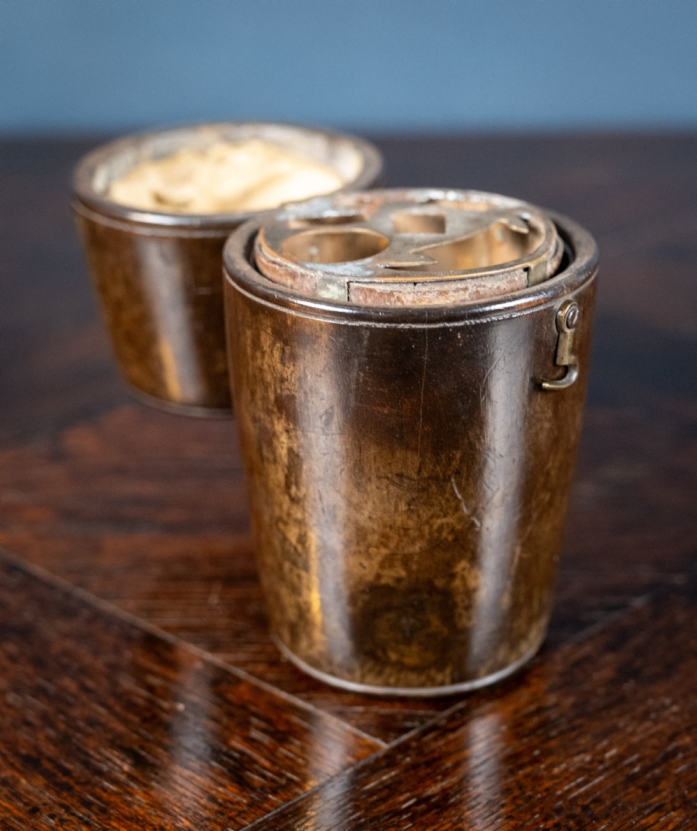 Georgian Irish Pewter & Treen Campaign Shaving Box View IX