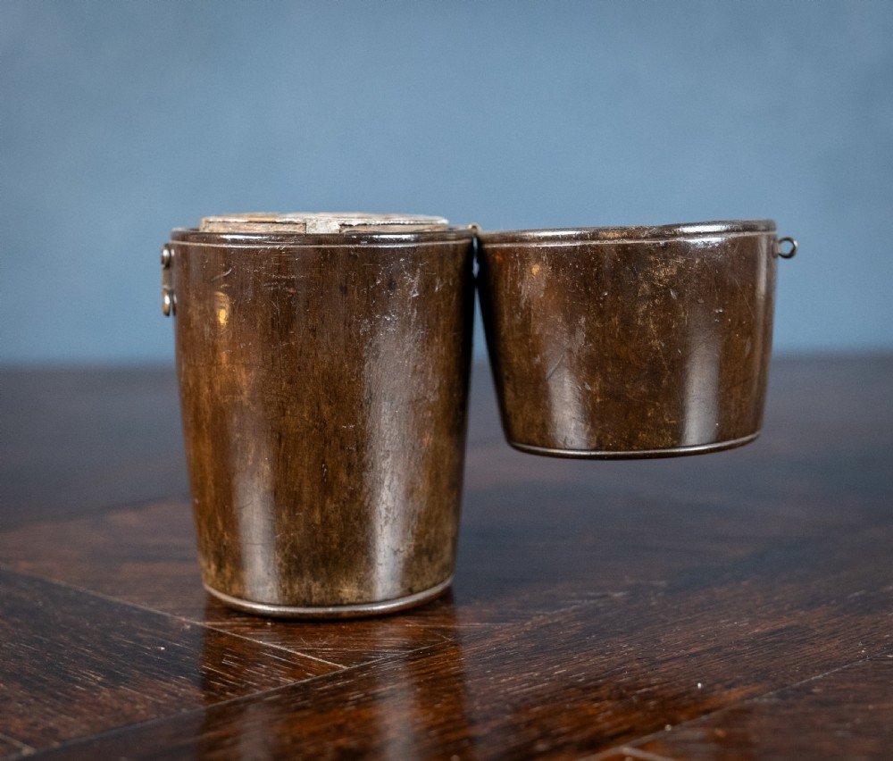 Georgian Irish Pewter & Treen Campaign Shaving Box View X