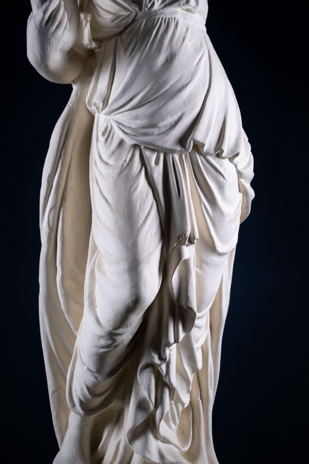 Large Plaster Composition Of A Classical Maiden With Plinth, c.1900 View III