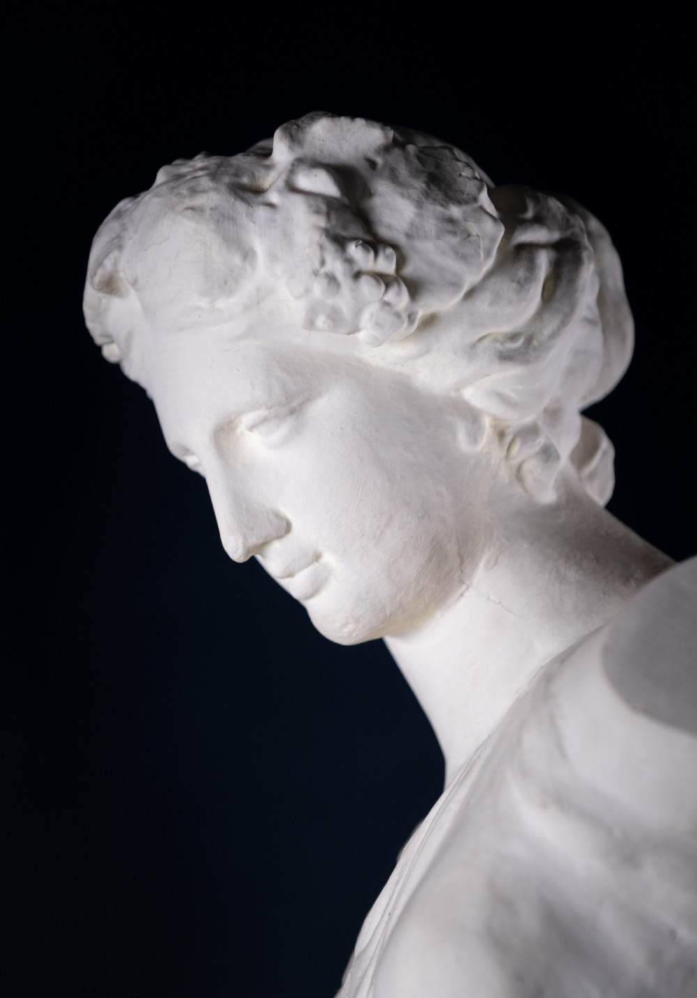 Large Plaster Composition Of A Classical Maiden With Plinth, c.1900 View V