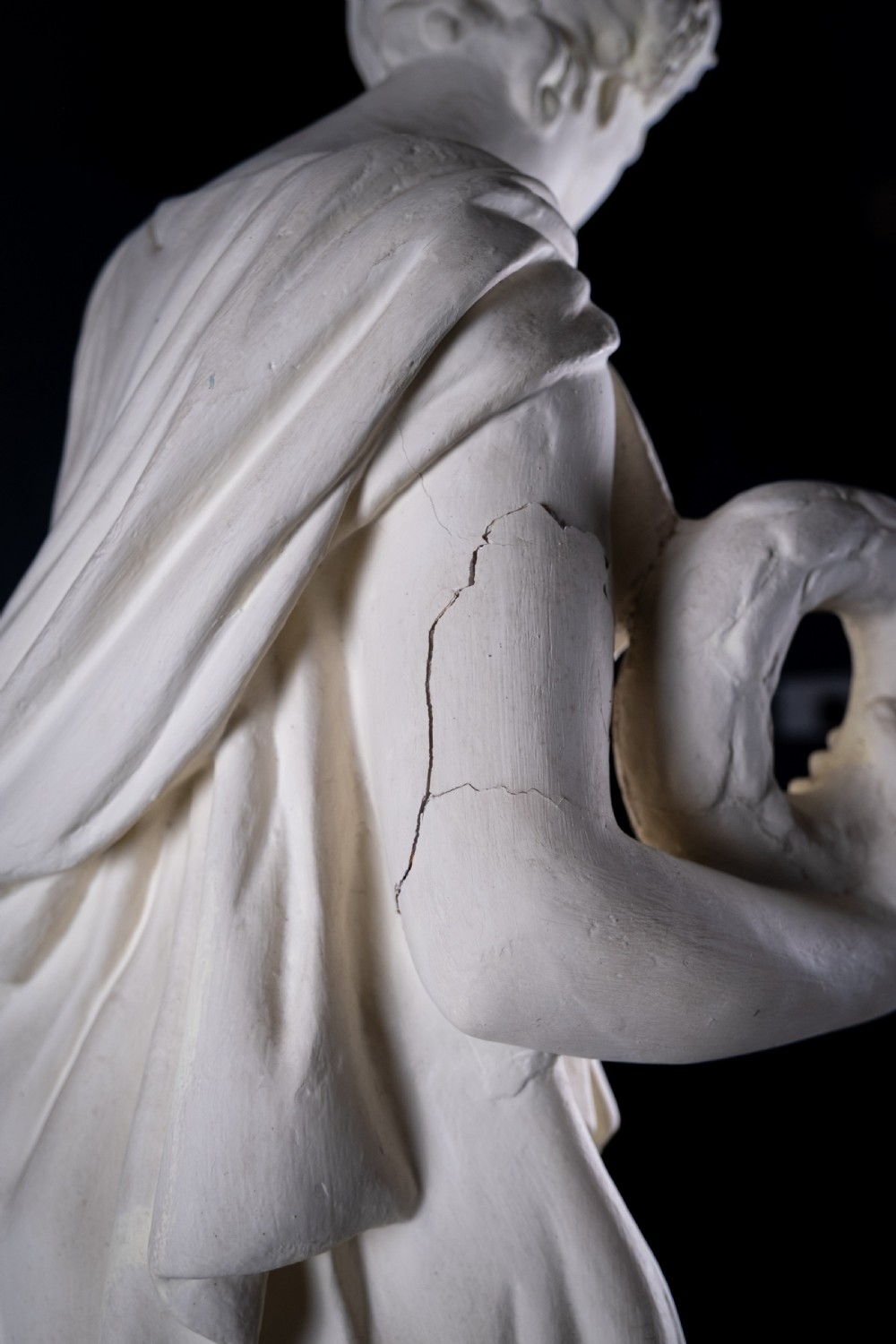 Large Plaster Composition Of A Classical Maiden With Plinth, c.1900 View XII