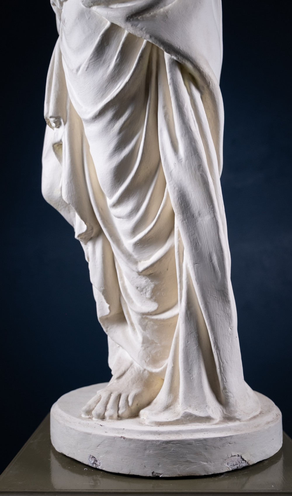 Large Plaster Composition Of A Classical Maiden With Plinth, c.1900 View XIII