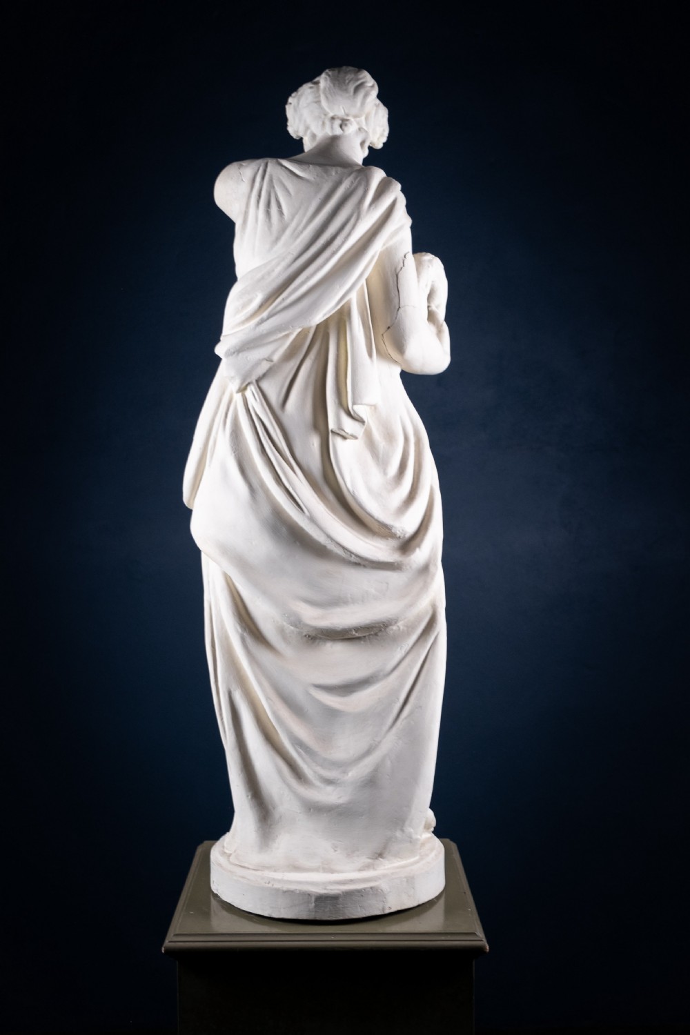 Large Plaster Composition Of A Classical Maiden With Plinth, c.1900 View XVII