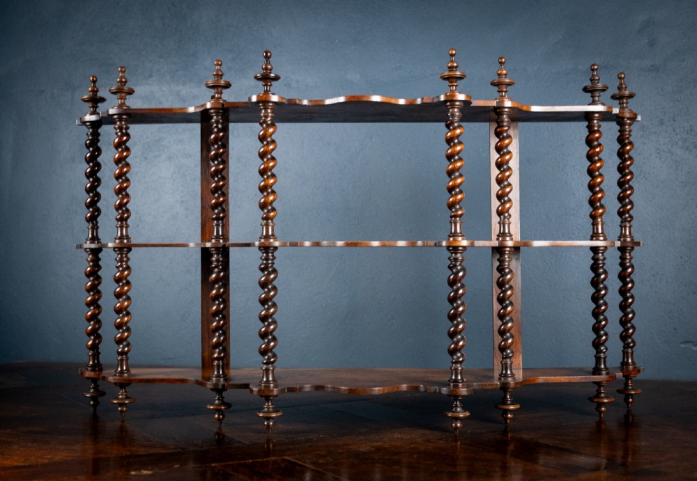 19th Century Walnut Barley Twist Wall Shelf