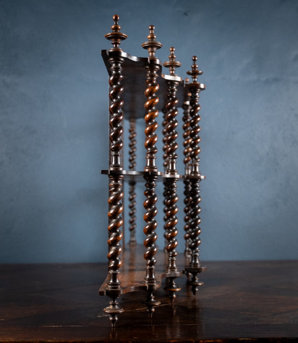 19th Century Walnut Barley Twist Wall Shelf View VI