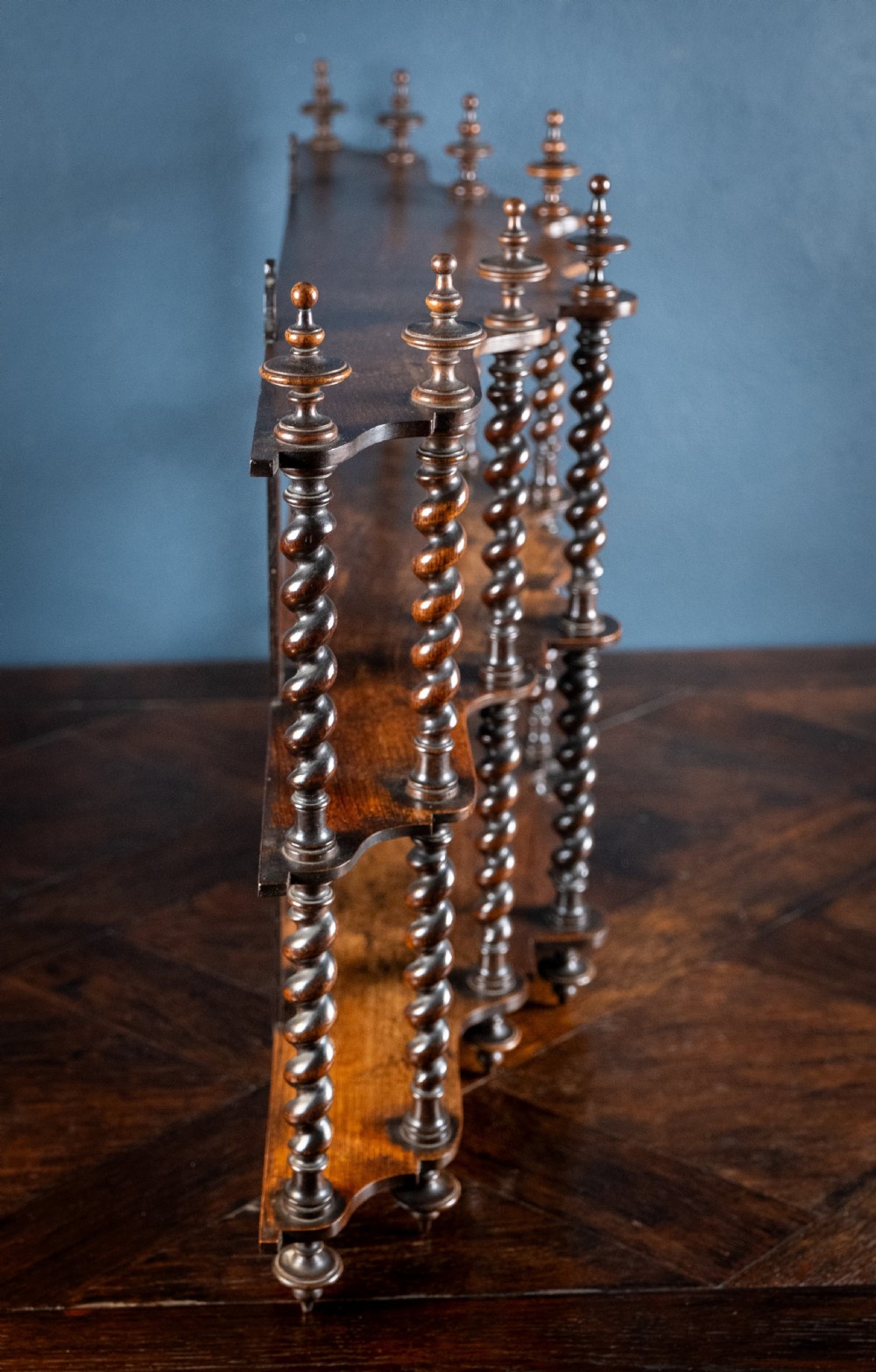 19th Century Walnut Barley Twist Wall Shelf View VII